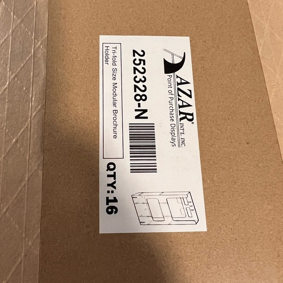 Azar Displays 252328-N Single Tri-Fold Brochure Holder, 16-Pack - Picture 6 of 7
